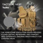 Topika Tactical Vest 600D Polyester Adjustable Training Vest Khaki