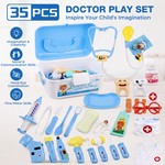 Topika Kids Doctor Kit for Dress-Up, Pretend Clinic Play 35 Pieces