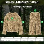 Topika - Ghillie Suit 6 Piece Set Camo Hunting Clothes for Adults, One Size