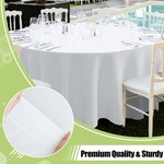 Topika Round Table Cloth - 12 Piece Disposable White Tablecloths for Table