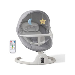 Topika Grey Electric Baby Swing Rocker Chair with 5 Speeds & Remote Control