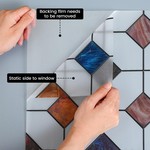 Topika Stained Glass Window Film, Privacy Window Sticker, Geometric