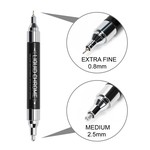 ZEYAR - Silver Liquid Chrome Metallic Marker, Double Tip (0.8mm & 2.5mm)