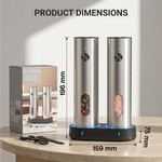 Topika - Electric Salt And Pepper Grinder Set, Rechargeable Stainless Steel