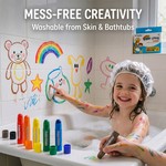 Topika 12 Pcs Bath Crayons, Nontoxic Washable Toddler Bath Toys for Kids