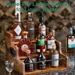 Topika 3 Tier Liquor Bottle Shelf, Bar Cabinet Wine Rack, Retro Display