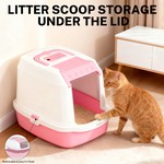 Topika Hooded Cat Litter Box with Litter Scoop, Fully Enclosed, Leak-Proof