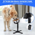 Topika Adjustable Raised Dog Bowl Stand with 3 Heights & Steel Bowl
