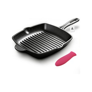 Topika Nonstick Cast Iron Grill Pan 28cm Square Cast Iron Steak Grill Pan
