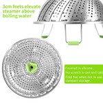 Topika - Vegetable Steamer Basket Stainless Steel, Folding Steaming Basket
