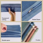 Topika - A4 Storage Zip Bags, 10Pcs Double-Layer Mesh Zipper Pouches