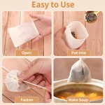 Topika - Tea Baggs Empty,60 Piece Tea Filter Strainer Bags &Drawstring Bags
