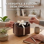 Topika - 360 Rotating Vintage PU Leather Remote Holder with 5 Compartments