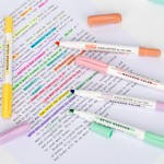 ZEYAR - Dual Tip Highlighters Set, 6 Vibrant Macaron Colours Shades