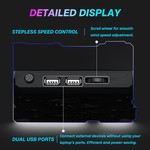 Topika 12-16 inch laptop cooling pad, 6 fans, RGB, Silent Adjustable Height