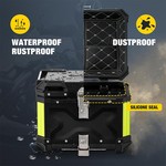 Topika 45L/65L Aluminum Motorcycle Top Box Tail Case, Trunk Box with Lock