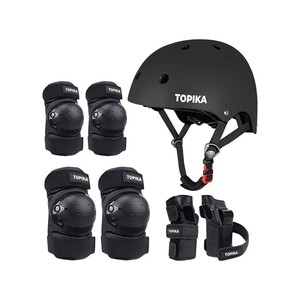 TopikaKids-7 Piece Roller Skates Protective Gear Helmet, Knee, Elbows for Kids