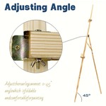 VSelect - Pine Wood Easel Stand, Adjustable Angle, Flexible Slider,175cm