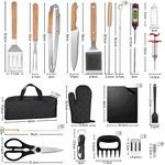 Topika - 50-Piece Premium BBQ Grill Accessories Set Braai Tools for Cooking