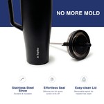 Topika - Leakproof Tumbler With Handle And Straw, 1200ml Car Cup, Black