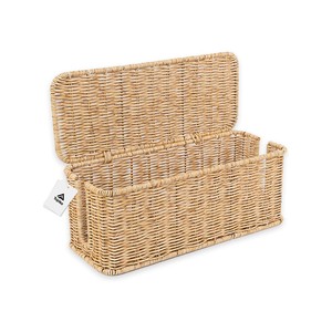 Topika-Cord Organiser Box Rattan Style Cable Management Box for Desk & Home