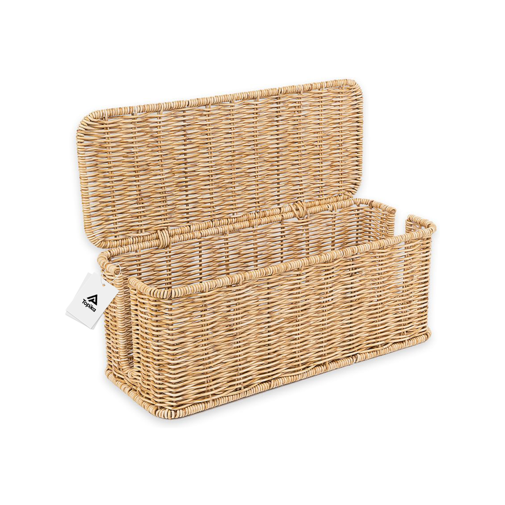 Topika-Cord Organiser Box Rattan Style Cable Management Box for Desk & Home Topika-Cord Organiser Box Rattan Style Cable Management Box for Desk & Home