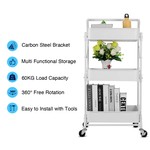 Topika Folding Mobile 3 Tier Metal Trolley, Rolling Storage Cart Home Decor