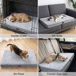 Topika Waterproof Large Dog Bed, Orthopaedic Crate Mat with Plush Cover
