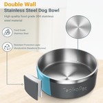 TopikaPet - Stainless Steel Dog Bowls with Non-Slip Silicone Base, 3 Colour