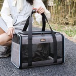 Topika Black Soft-Sided Pet Carrier Handbag for Cats and Small Dogs