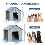 Topika Dog House Outdoor Waterproof Large Kennel with Raised Floor