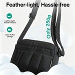 Topika Puffy bag lightweight nylon crossbody handbags for women, Black