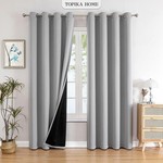 Topika Blackout Curtains, Double Layer Thermal Insulated noise reduction