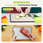 Topika Titanium Cutting Board for Kitchen, Double-Sided 52.7×35cm Board