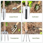 Topika 9 Pieces Gardening Tools Set with Tote Bag, Succulent Tools Women Gifts