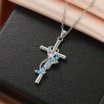 Elegant Christian Cross Butterfly Pendant Silver Plated Necklace - FDJC1