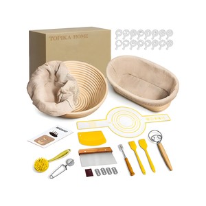 Topika - Bread Proofing Basket Set, Baking Supplies Kit for Sourdough Bread