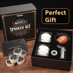 Topika Whiskey Smoker Kit Cocktail Smoker with Torch, 6pcs Wood Chips Set