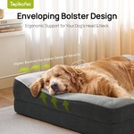 Topika Orthopaedic Dog Bed Large with L-Shaped Bolster, Non-Slip Base