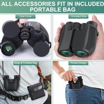 Topika 12x25 Compact Binoculars for Adults & Kids, Large View, Low Light