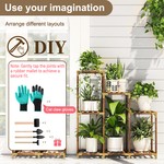 Topika - Carbonized Wood Plant Ladder Stand Rack, Indoor & Outdoor Use
