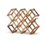 Topika Wooden Wine Rack 10 Bottle Countertop Holder, Freestanding Foldable