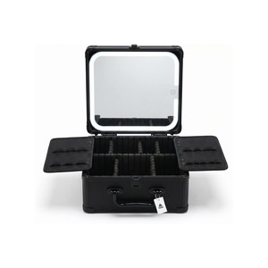 Topika Travel Makeup Bag with LED Mirror, Hard Case & Dividers
