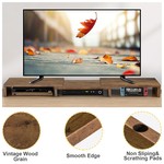 Topika - Monitor Stand Riser for 2 Screens, Adjustable Wooden Laptop Shelf