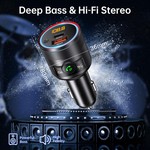 Topika Bluetooth FM Car Charger, Bluetooth Adapter For Car, Hands-Free Kit