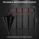 Topika - Umbrella Large Windproof Umbrella For Rain With Waterproof Sleeve
