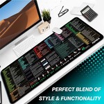 Topika Extra Large Excel Shortcut Desk Mat Mouse Pad for Work Gaming &Study