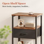 Topika - Night Stand for Bedside,Nightstand Bedside Table w/ Storage Shelve