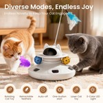 Topika Cat Laser Toy Auto Rotating Feather Ball Interactive Toy