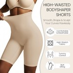 Lekkon Seamless Shaping Shorts for Women High-Waist Tummy & Thigh Sculpting